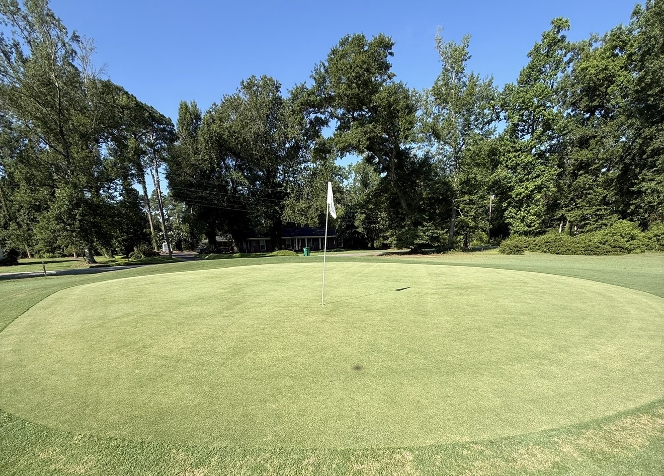 A golf green maintained by Finish Line Turf and Pest