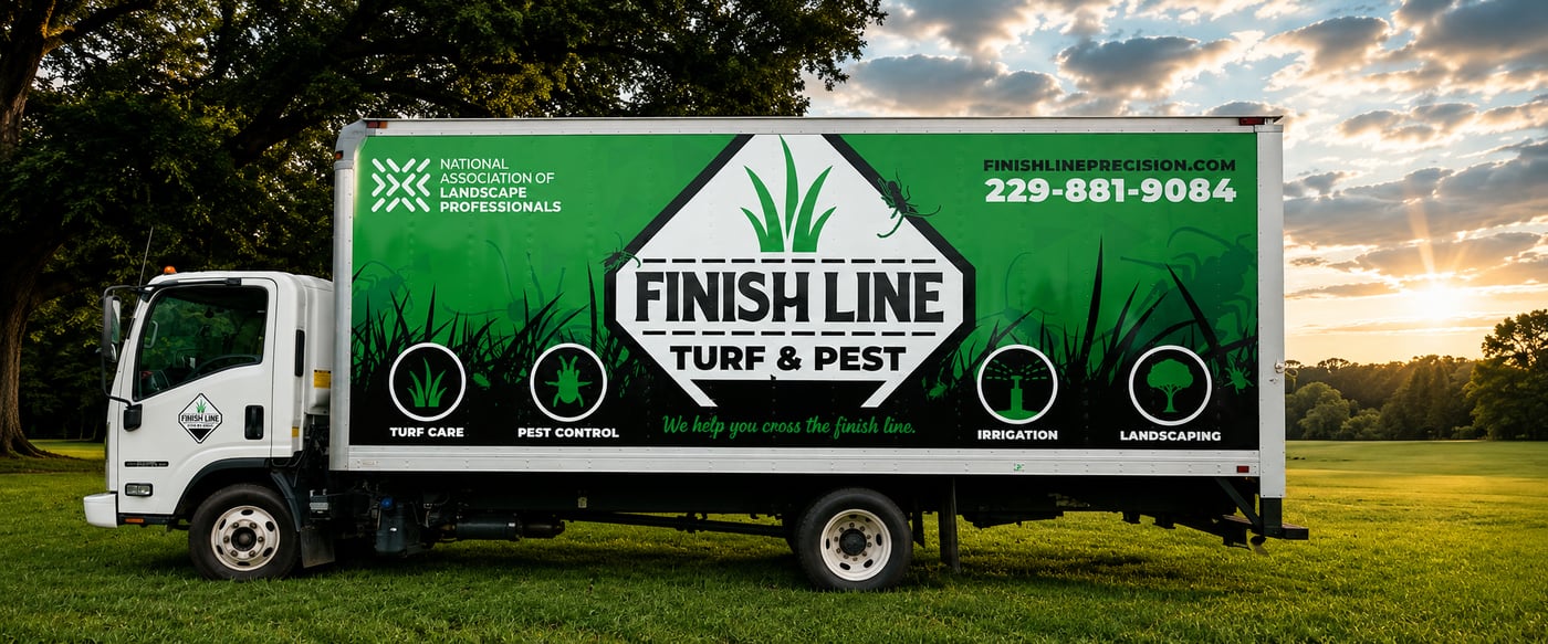 Finish Line Turf and Pest service truck